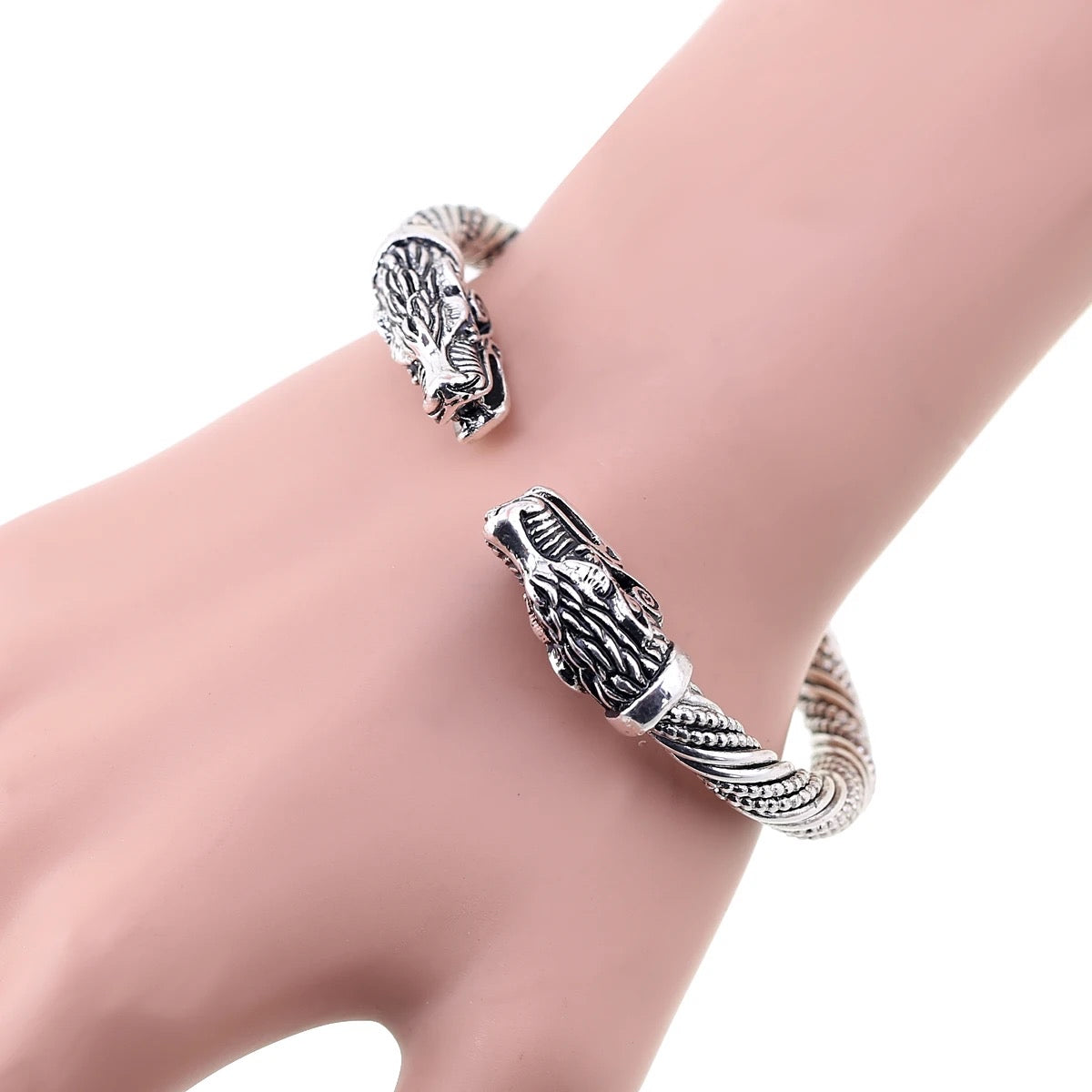 Vintage Vikings Dragon Open Cuff Bracelet