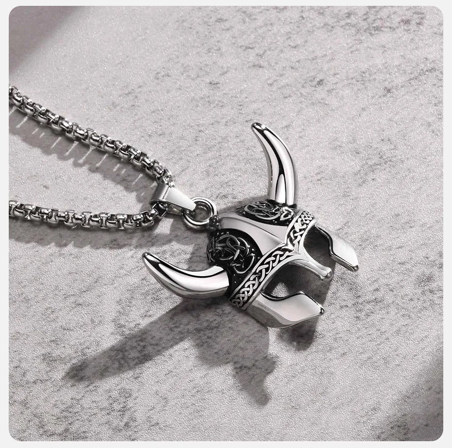 Vikings Horn Helmet Necklace