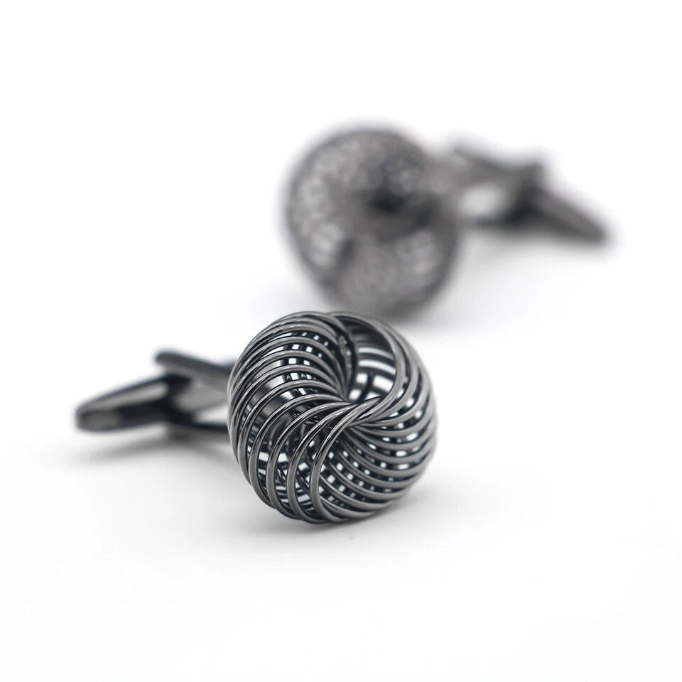 Black Hollow Knot Cufflinks