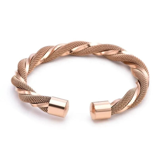 Twisted Steel Mesh Cuff Bracelet