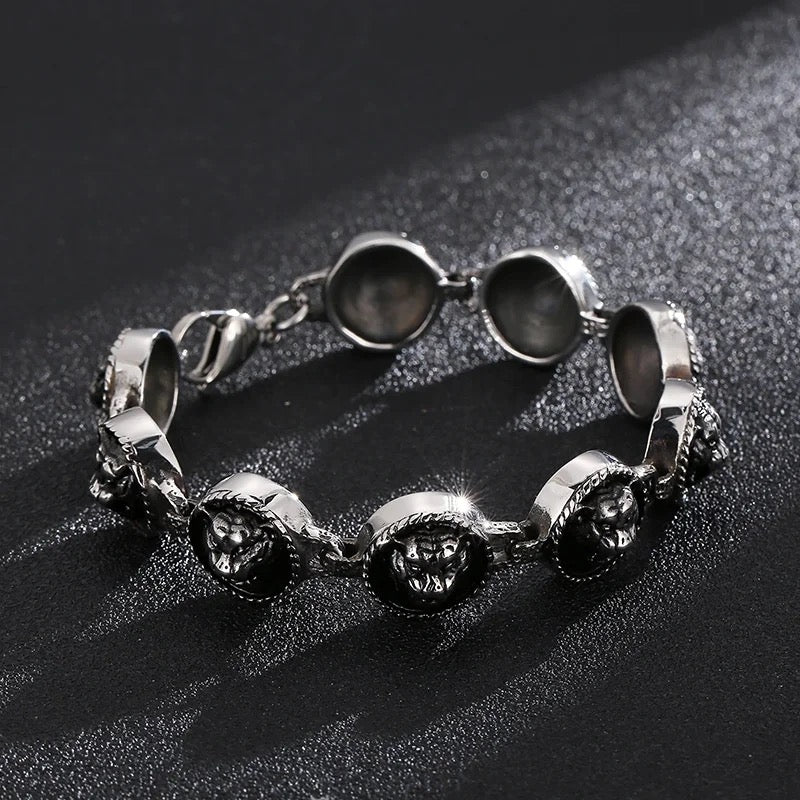 Vintage Silver Tiger Links Chain Bracelet