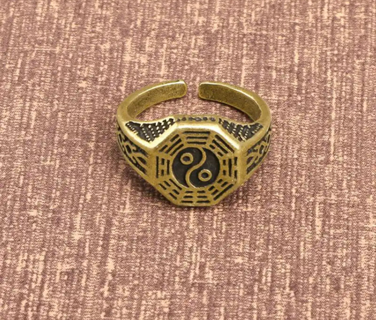 Vintage Copper Yinyang Ring