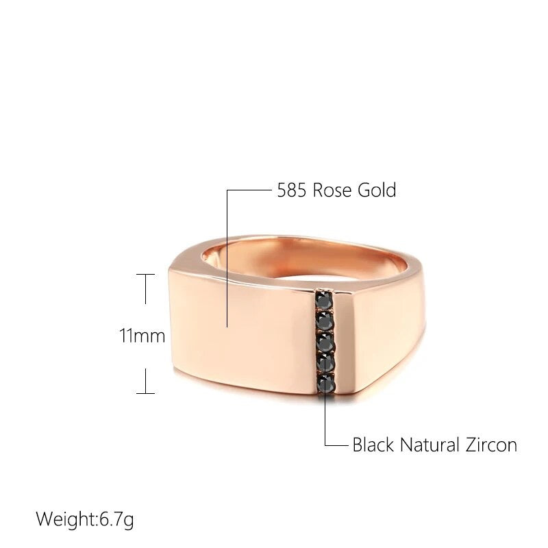 Rosegold Smooth Square Steel Signet Ring