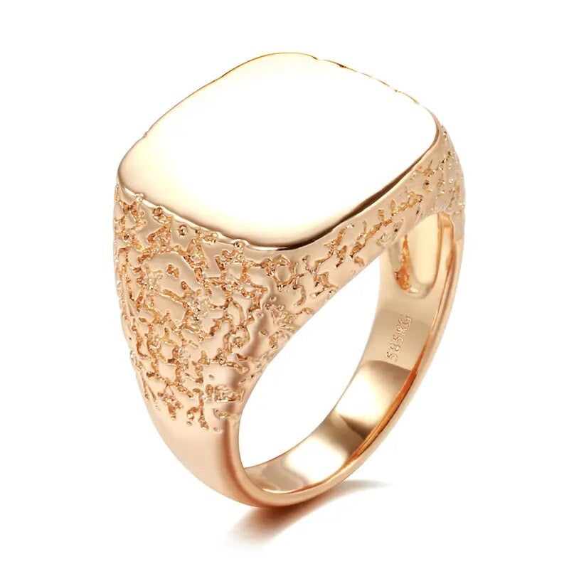 Rosegold Smooth Square Steel Signet Ring