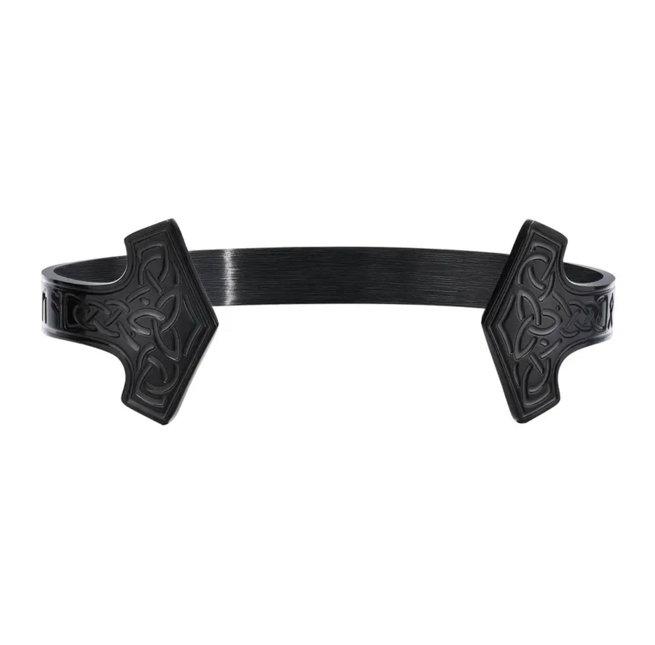 Vintage Thor Hammer Open Cuff Steel Bracelet