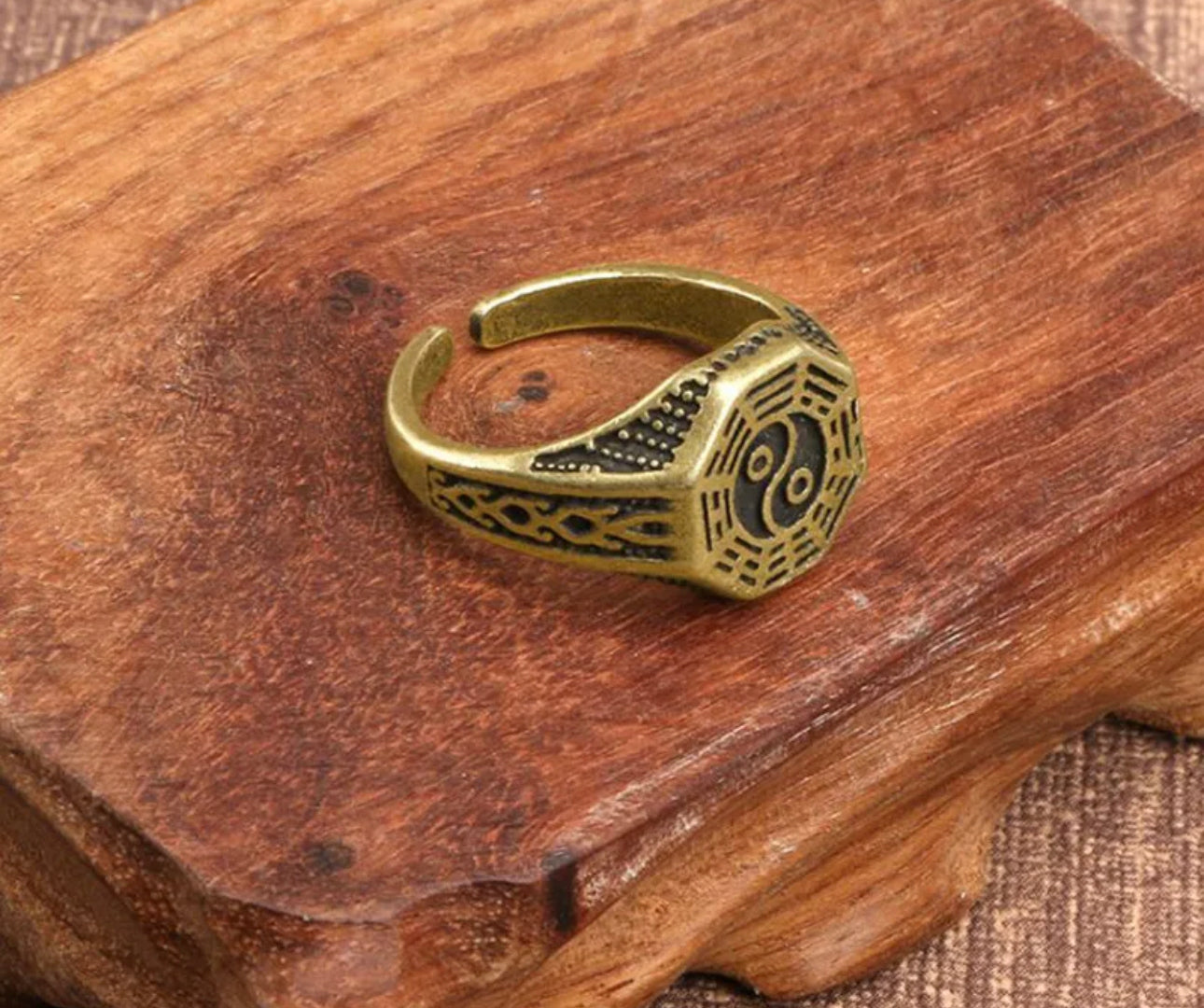 Vintage Copper Yinyang Ring