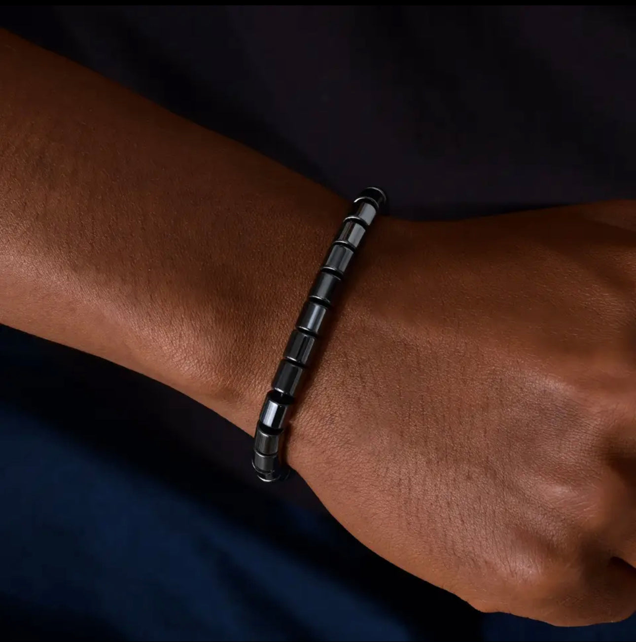 2Pcs/set Fashion Hematite Natural Stones Beads Macrame Bracelet