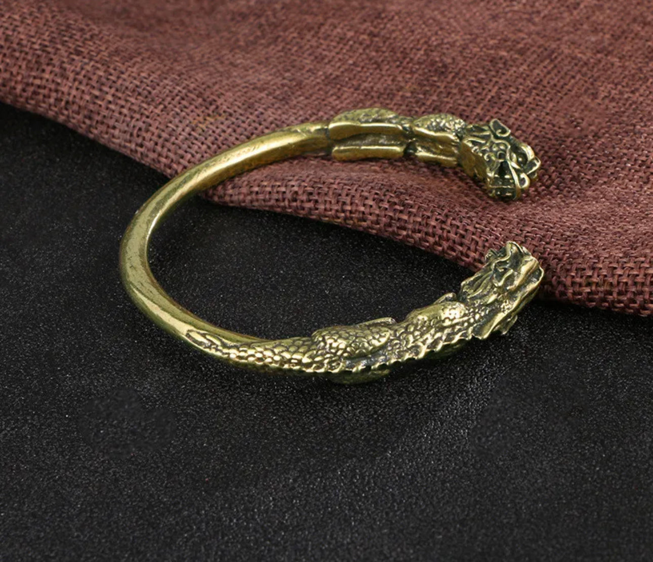 Vintage Copper Dragon Head Bracelet