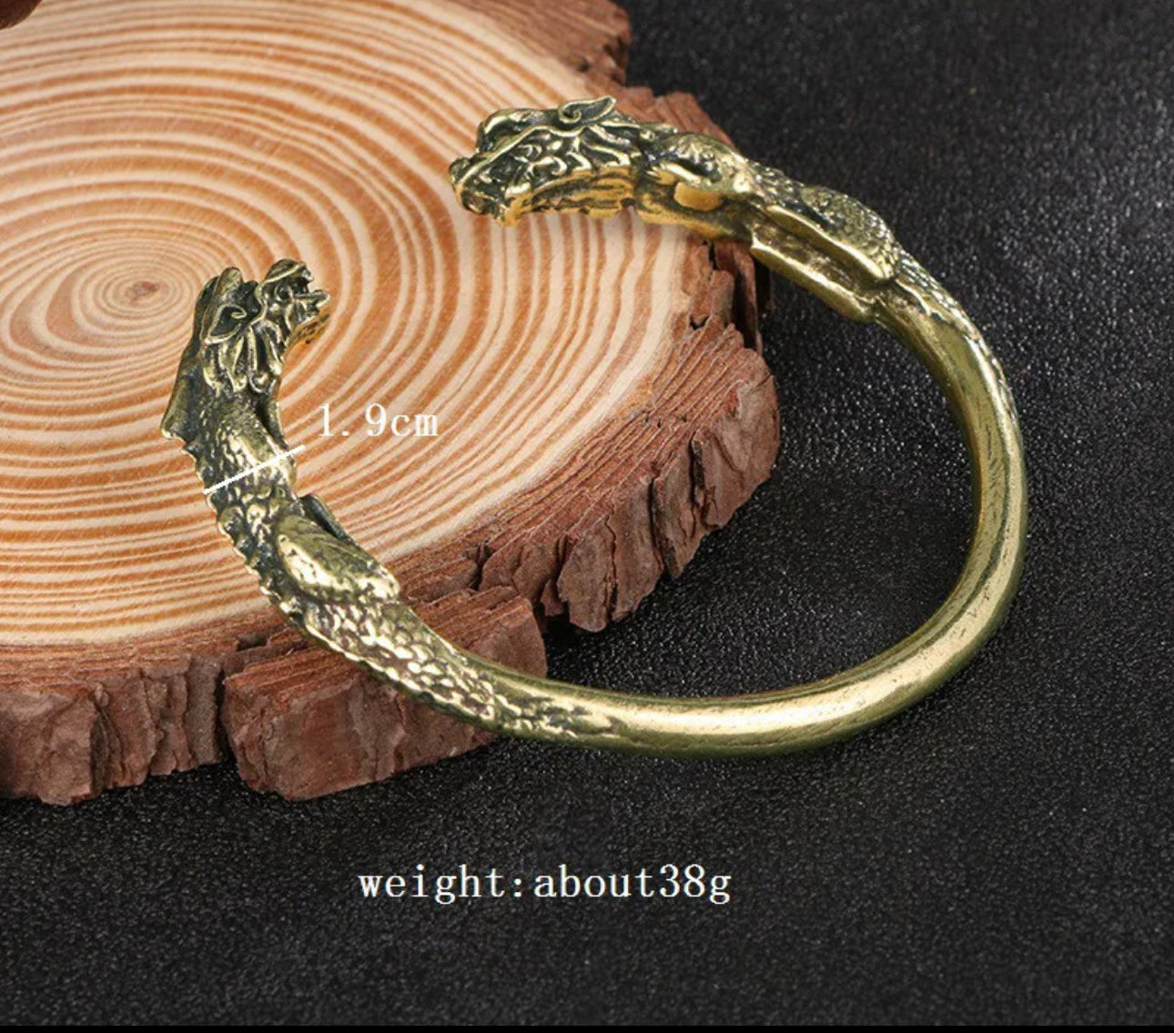 Vintage Copper Dragon Head Bracelet