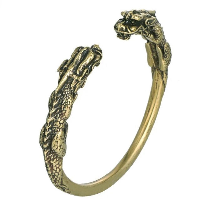 Vintage Copper Dragon Head Bracelet