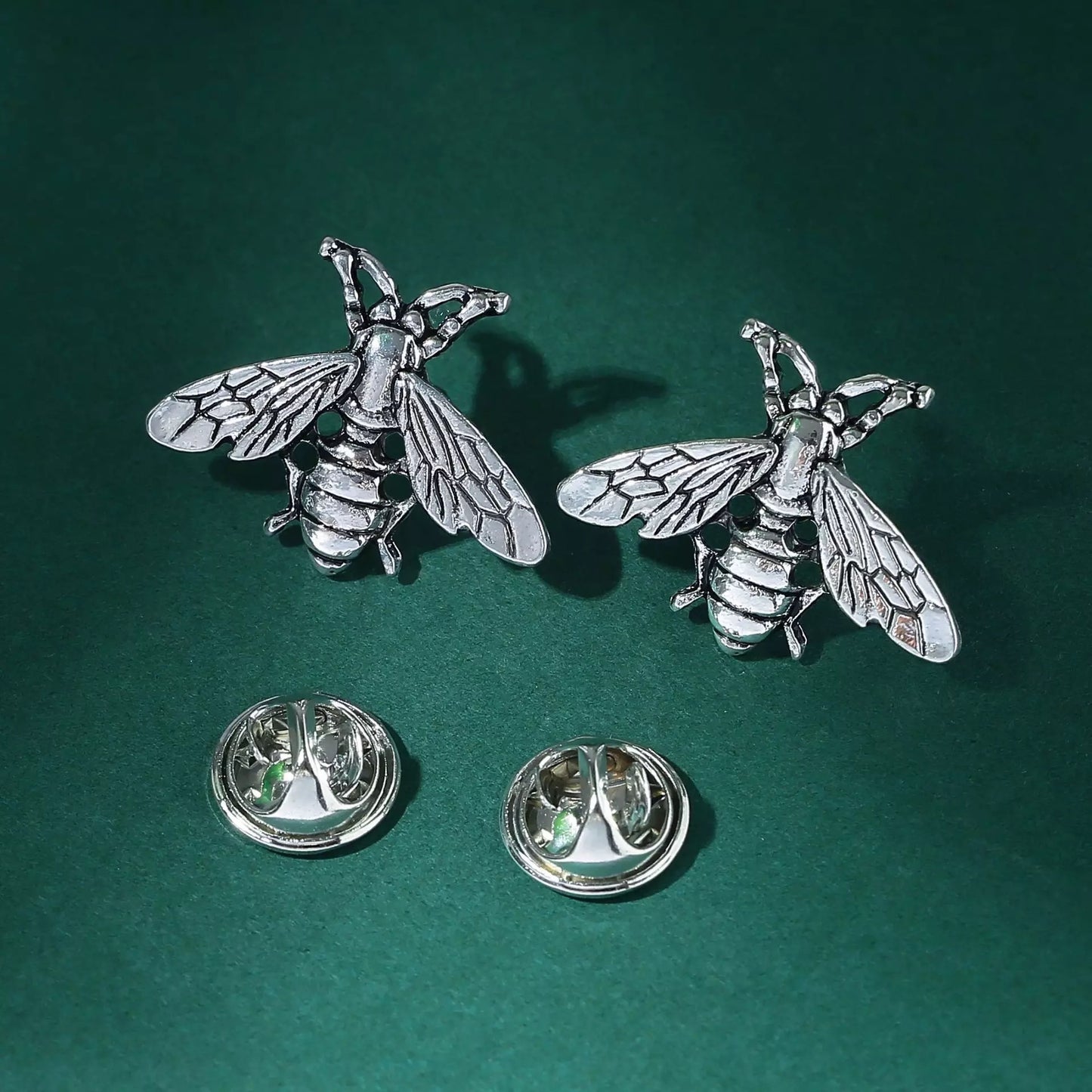 Vintage Steel Bee Collar Pins