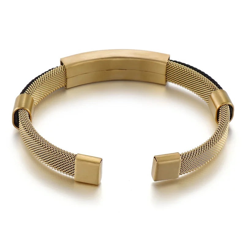 Woven Mesh Open Cuff Bracelet