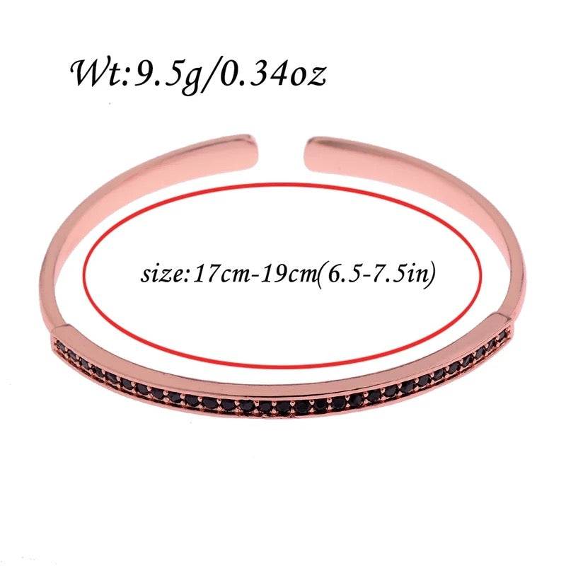 Micro Inlaid Zircon Copper Cuff Bracelets