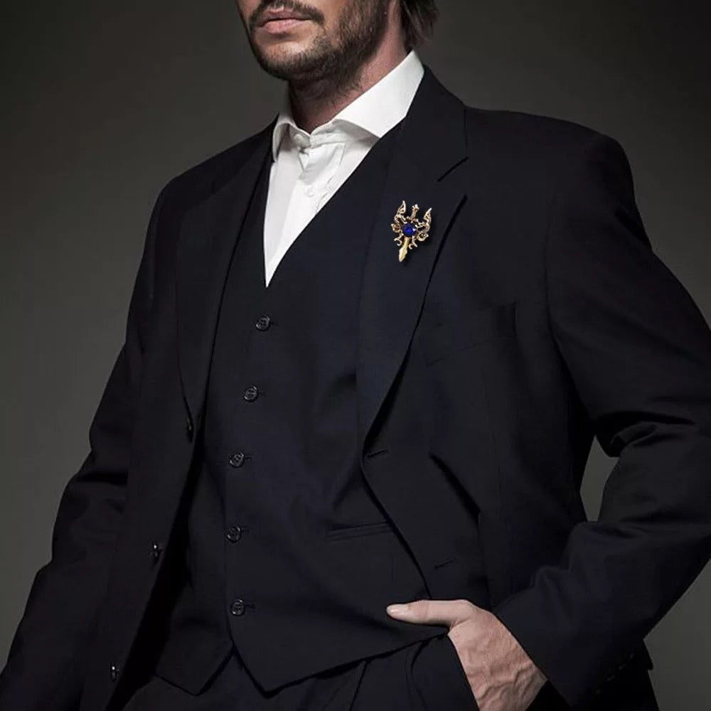 2shup Vintage Dragon Sword Brooch Lapel Pin