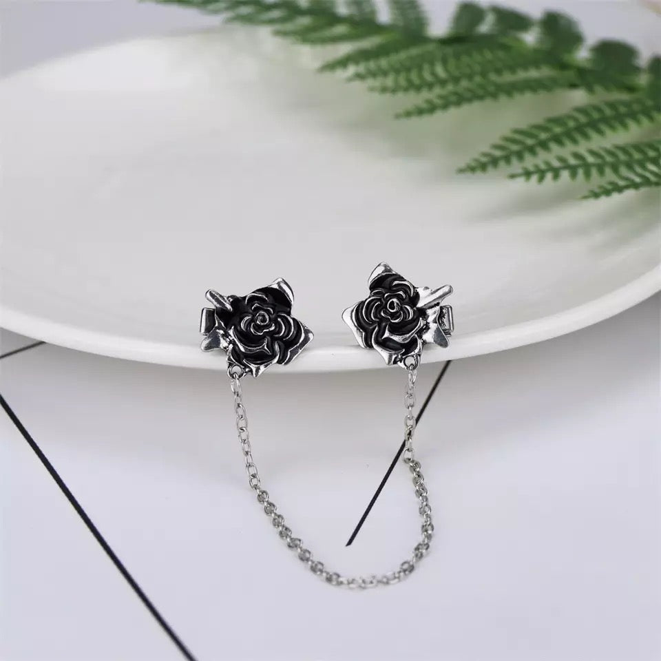 Vintage Flower Tassel Chain Collar Pin Clip