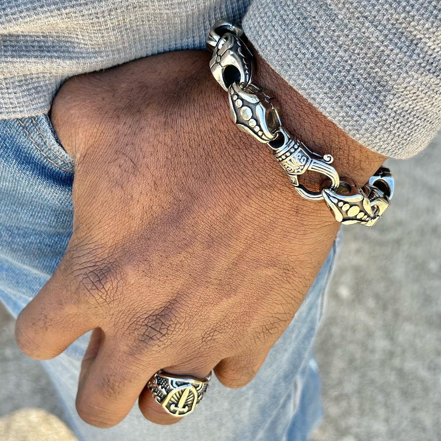 Vintage Lock Heavy Cuban Link Chain Bracelet