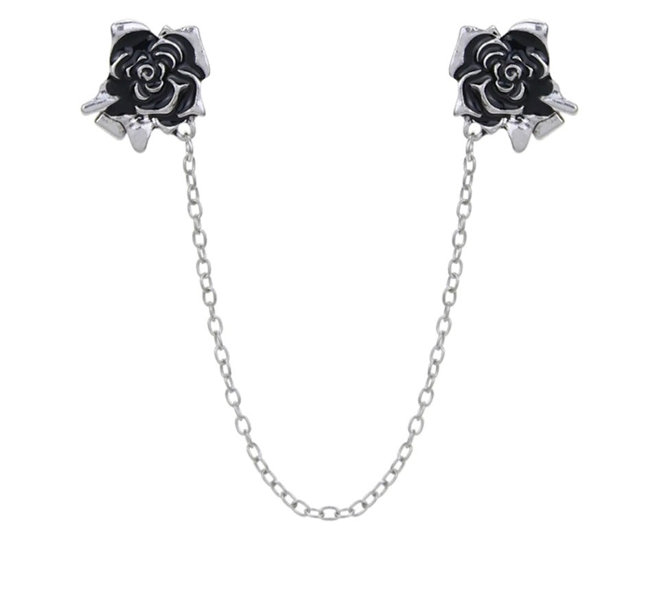 Vintage Flower Tassel Chain Collar Pin Clip