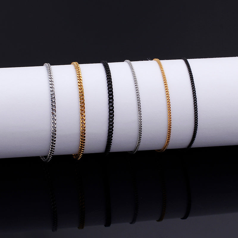 2mm Cuban Link Chain Necklace