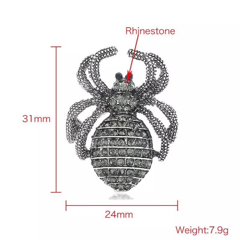 Rhinestone Metal Spider Brooch Brooch
