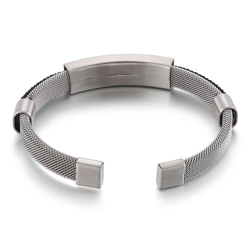 Woven Mesh Open Cuff Bracelet