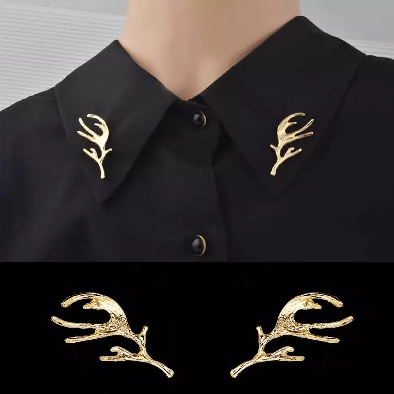 Vintage Elk Horn Collar Pins