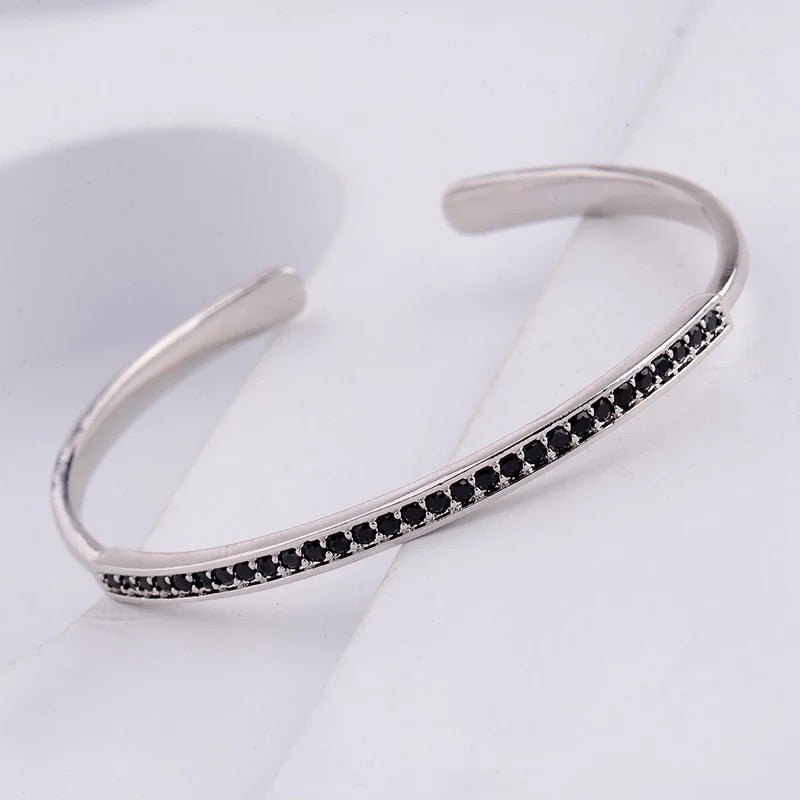 Micro Inlaid Zircon Copper Cuff Bracelets