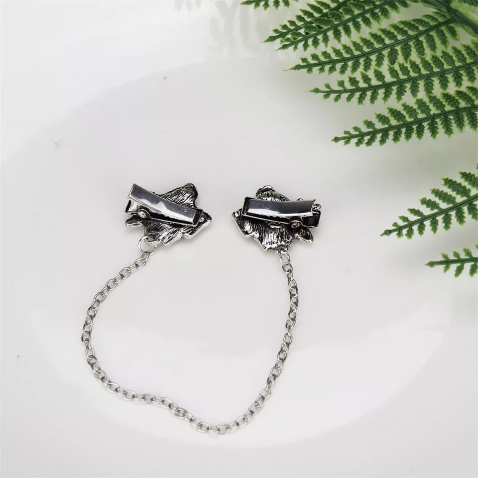 Vintage Flower Tassel Chain Collar Pin Clip