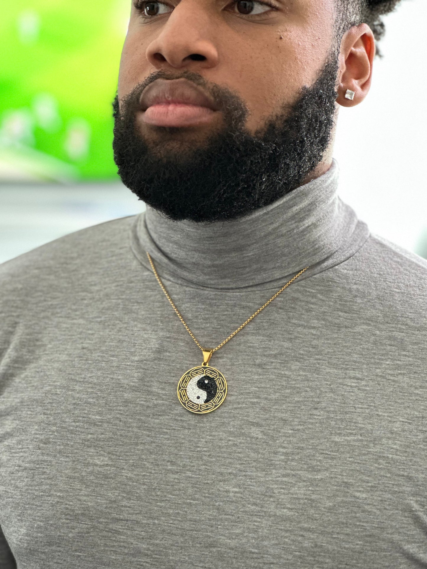 Yin Yang Circle Pendant and Necklace