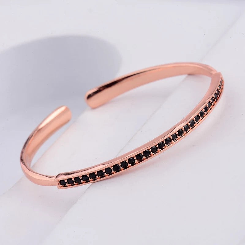 Micro Inlaid Zircon Copper Cuff Bracelets