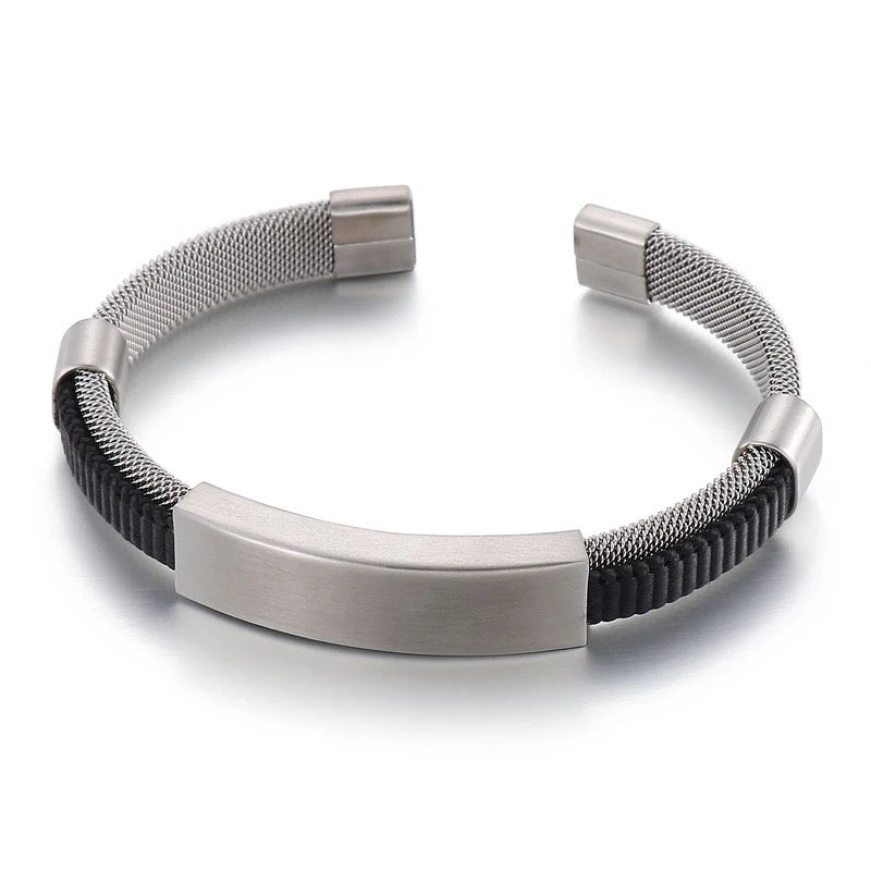 Woven Mesh Open Cuff Bracelet