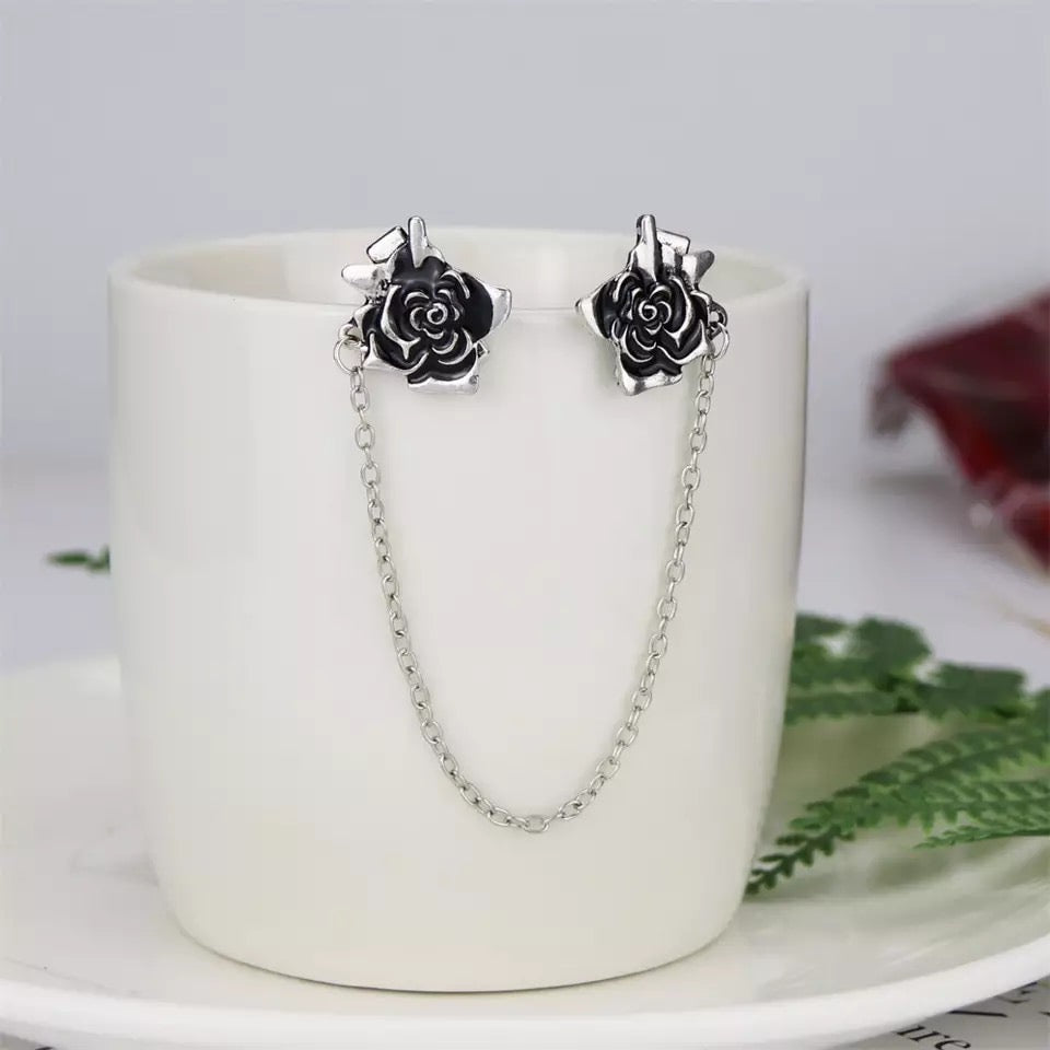 Vintage Flower Tassel Chain Collar Pin Clip