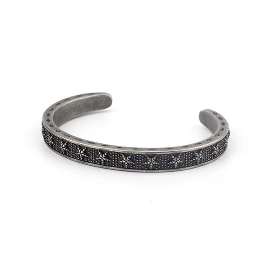Vintage Stainless Steel Punk Stars Cuff Bracelet