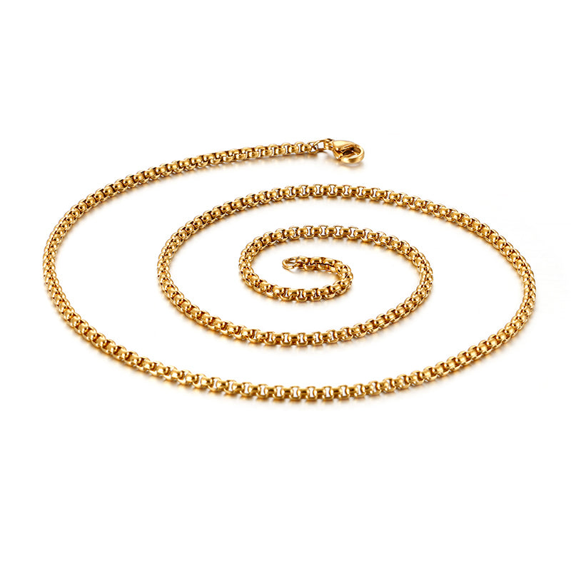 2mm Box Link Chain Necklace