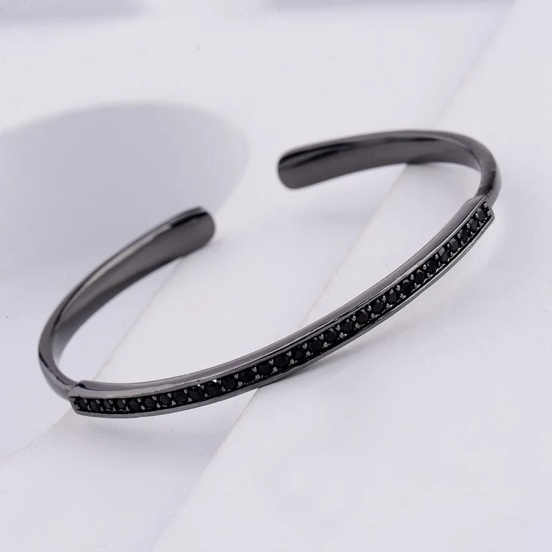 Micro Inlaid Zircon Copper Cuff Bracelets