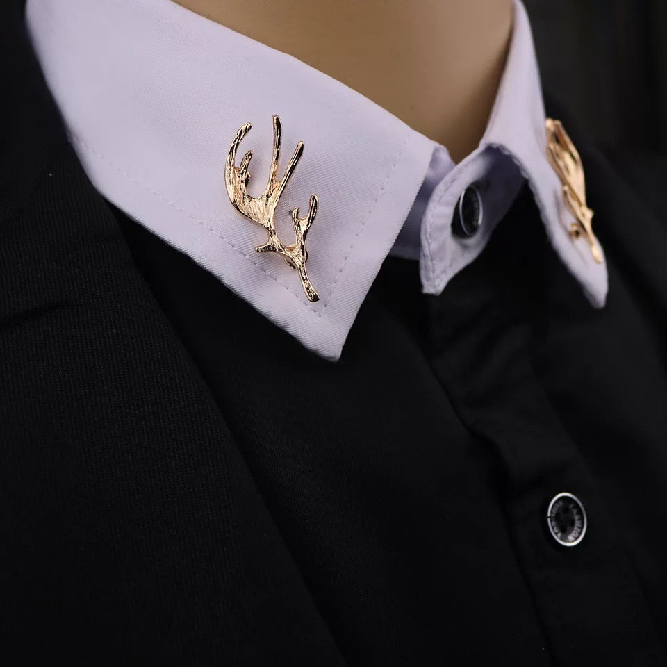 Vintage Elk Horn Collar Pins