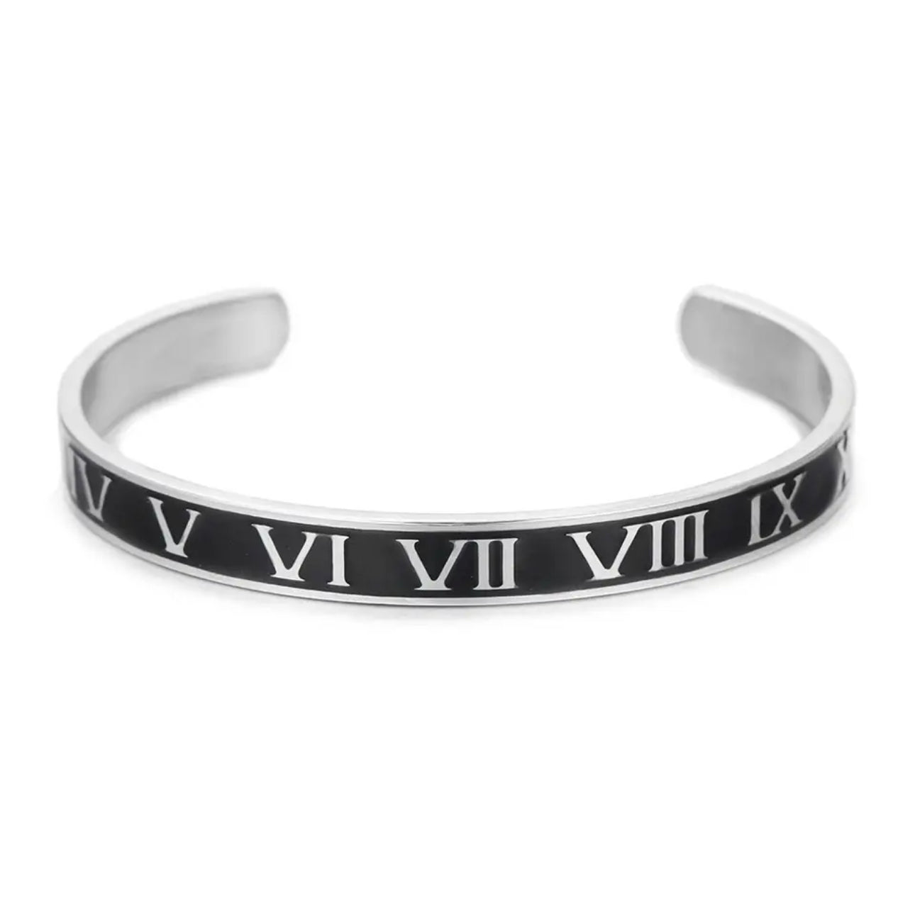 Dual Colored Roman Numerals Cuff Bracelets