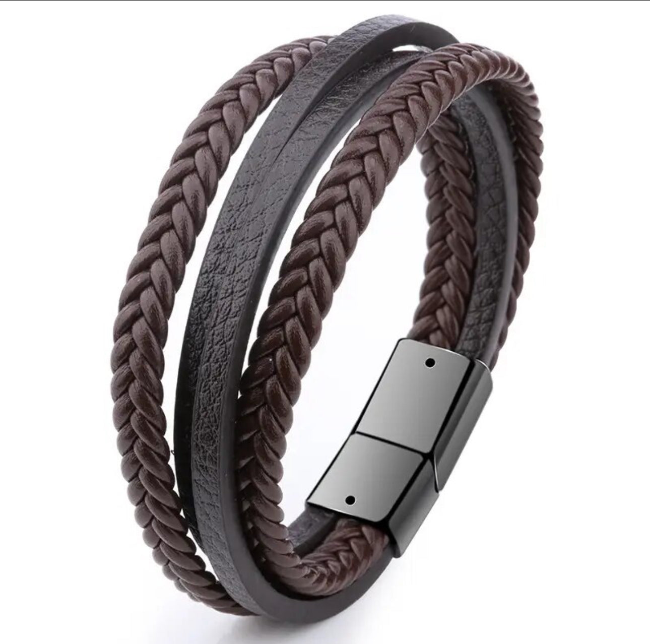 Pain Braided Multi-strap Leather Bracelet