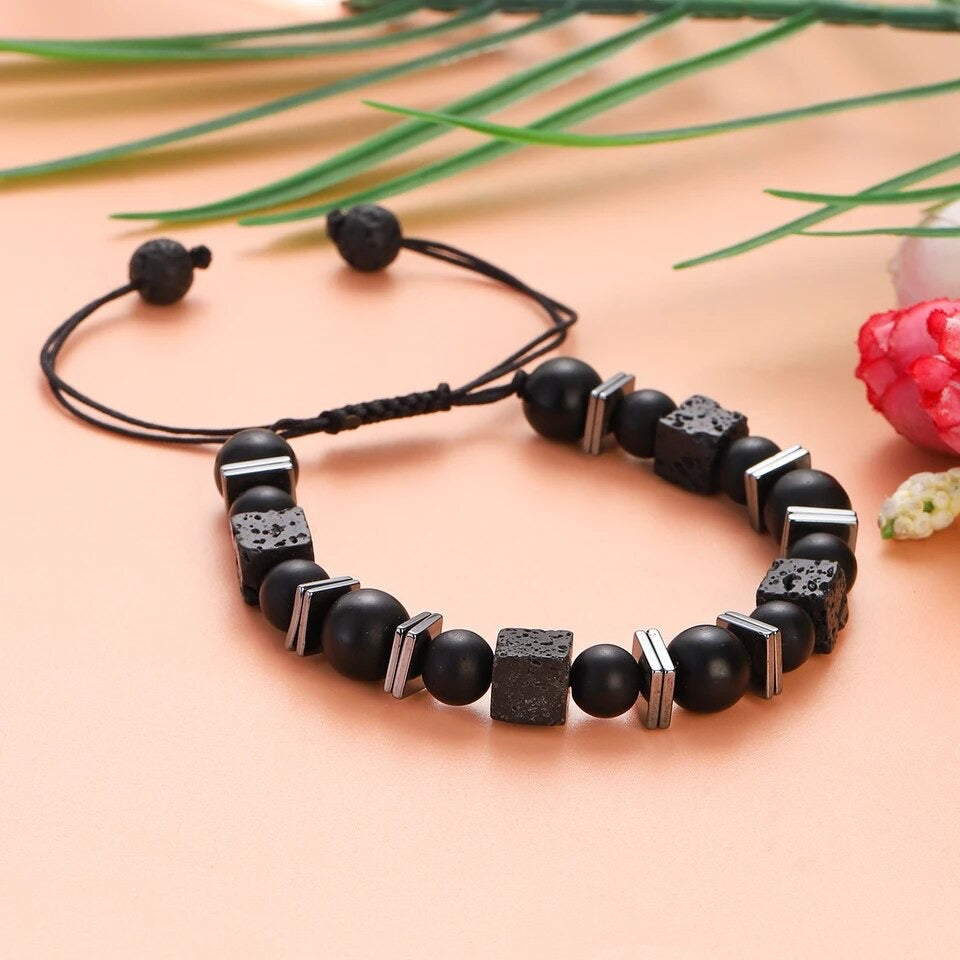 Square Lava Natural Stones Bracelets