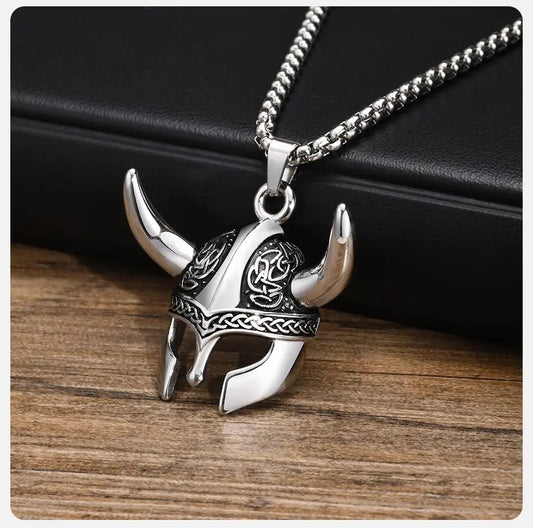 Vikings Horn Helmet Necklace