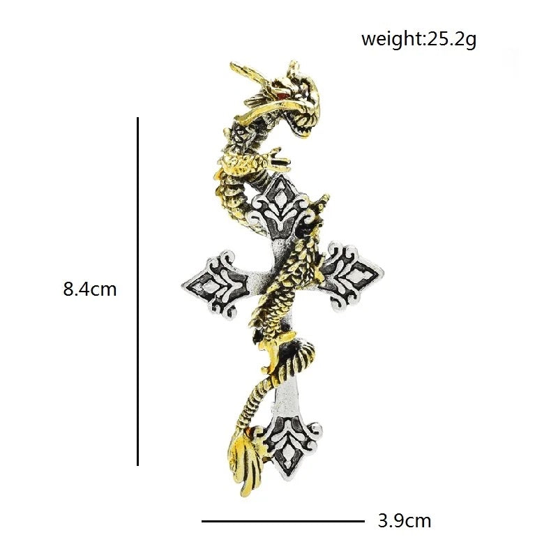 Dragon Cross Brooch