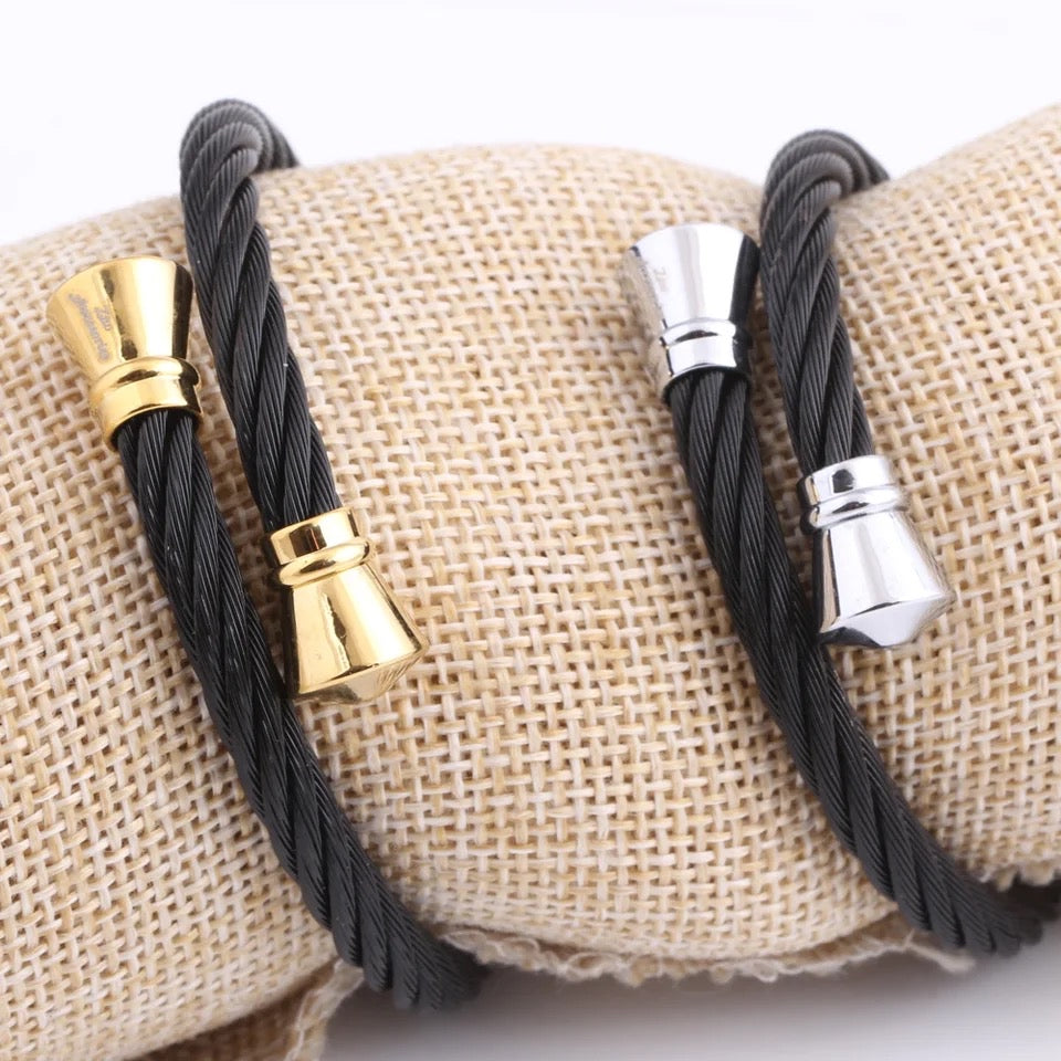 Cone Head Cable Wire Steel Stretch Bracelet