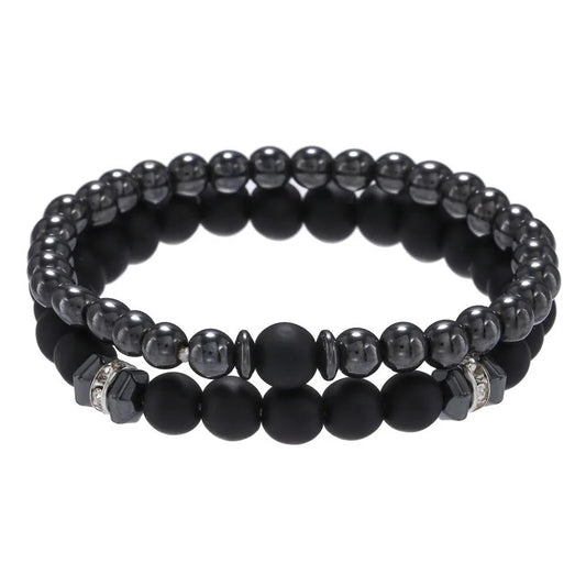 2Pcs/set Natural Stones Beaded Bracelet