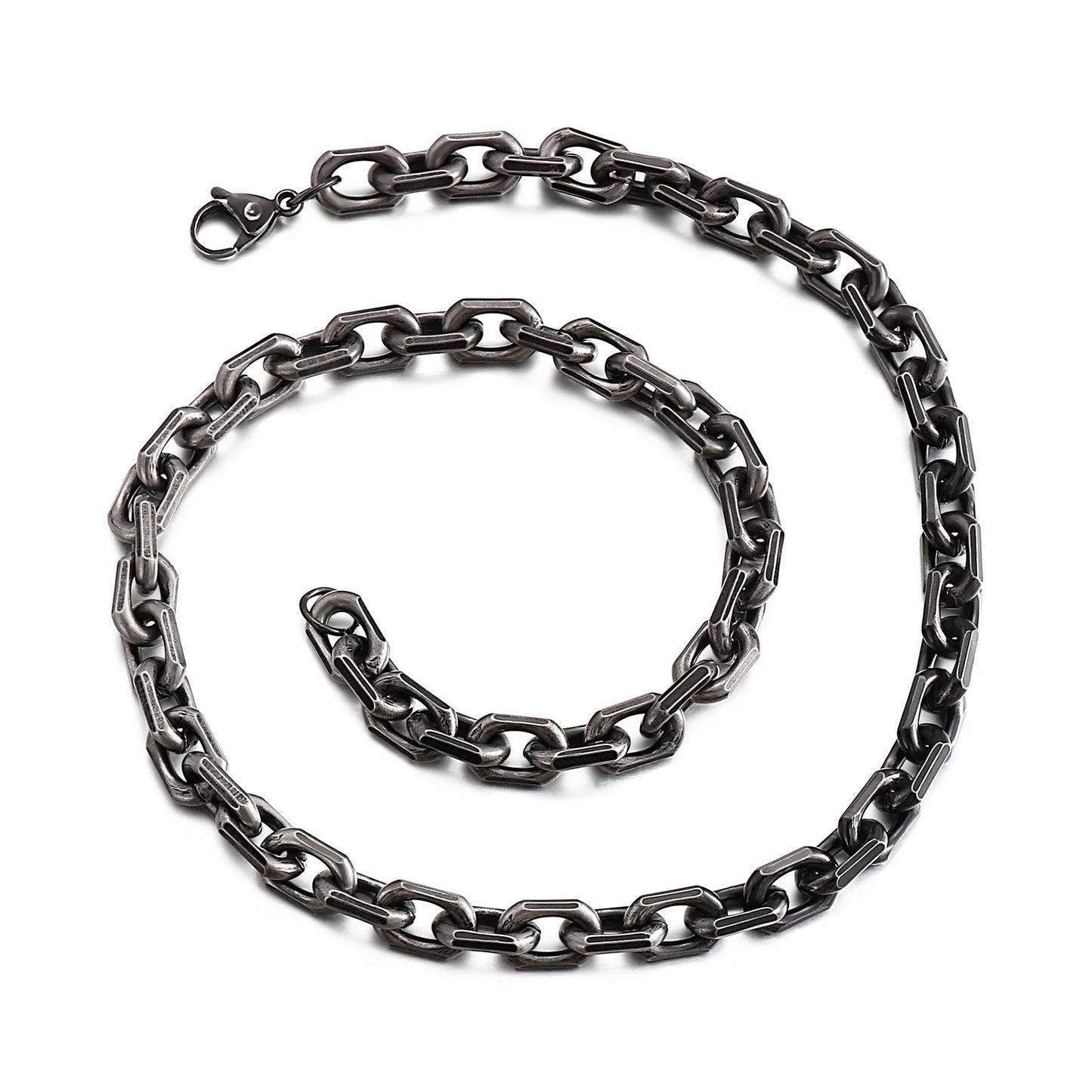 8mm 316L Stainless Steel O-Link Chain Necklace and Bracelet Set