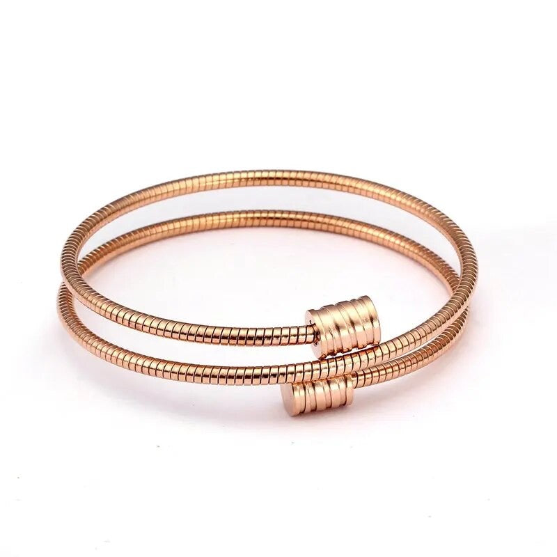 Elastic Steel Link Wrap Around Bracelets