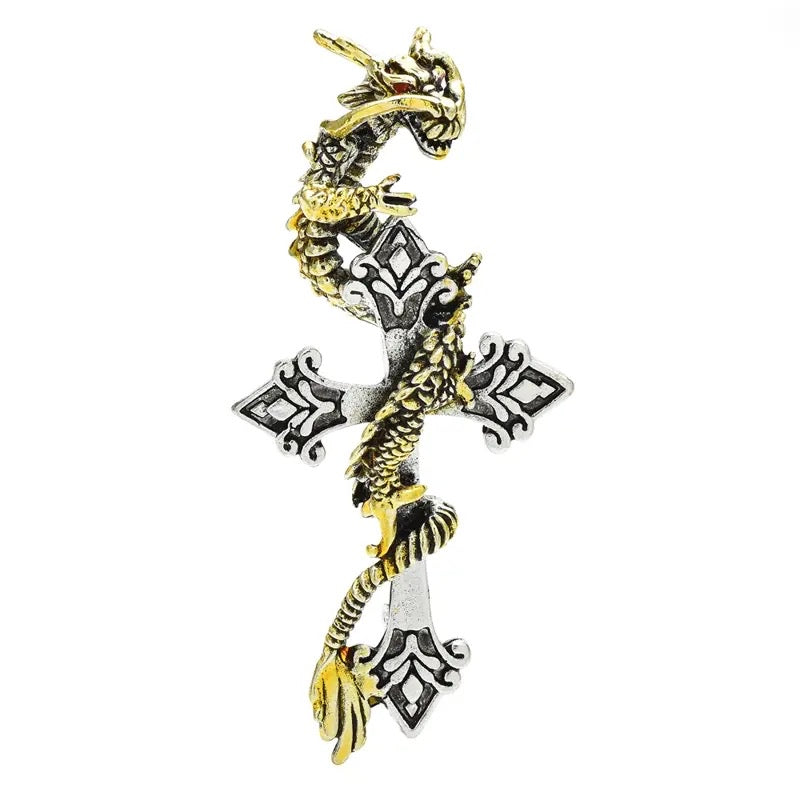 Dragon Cross Brooch