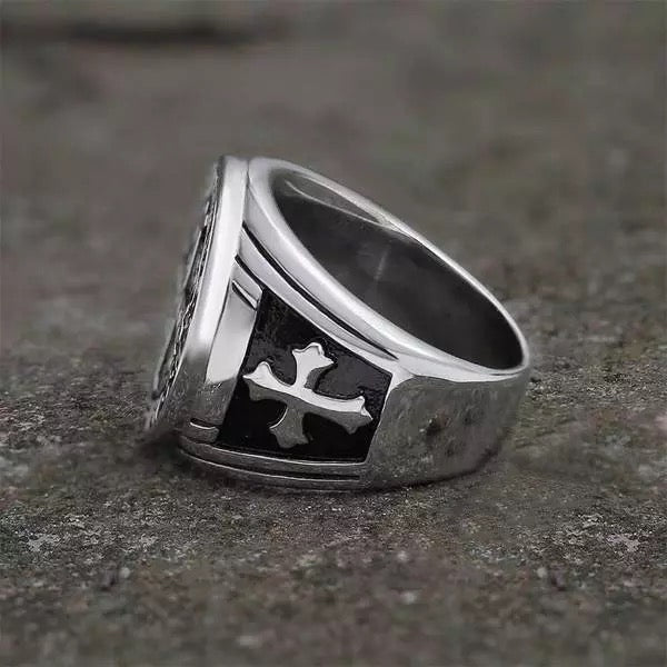 Saint Benedict Steel Ring