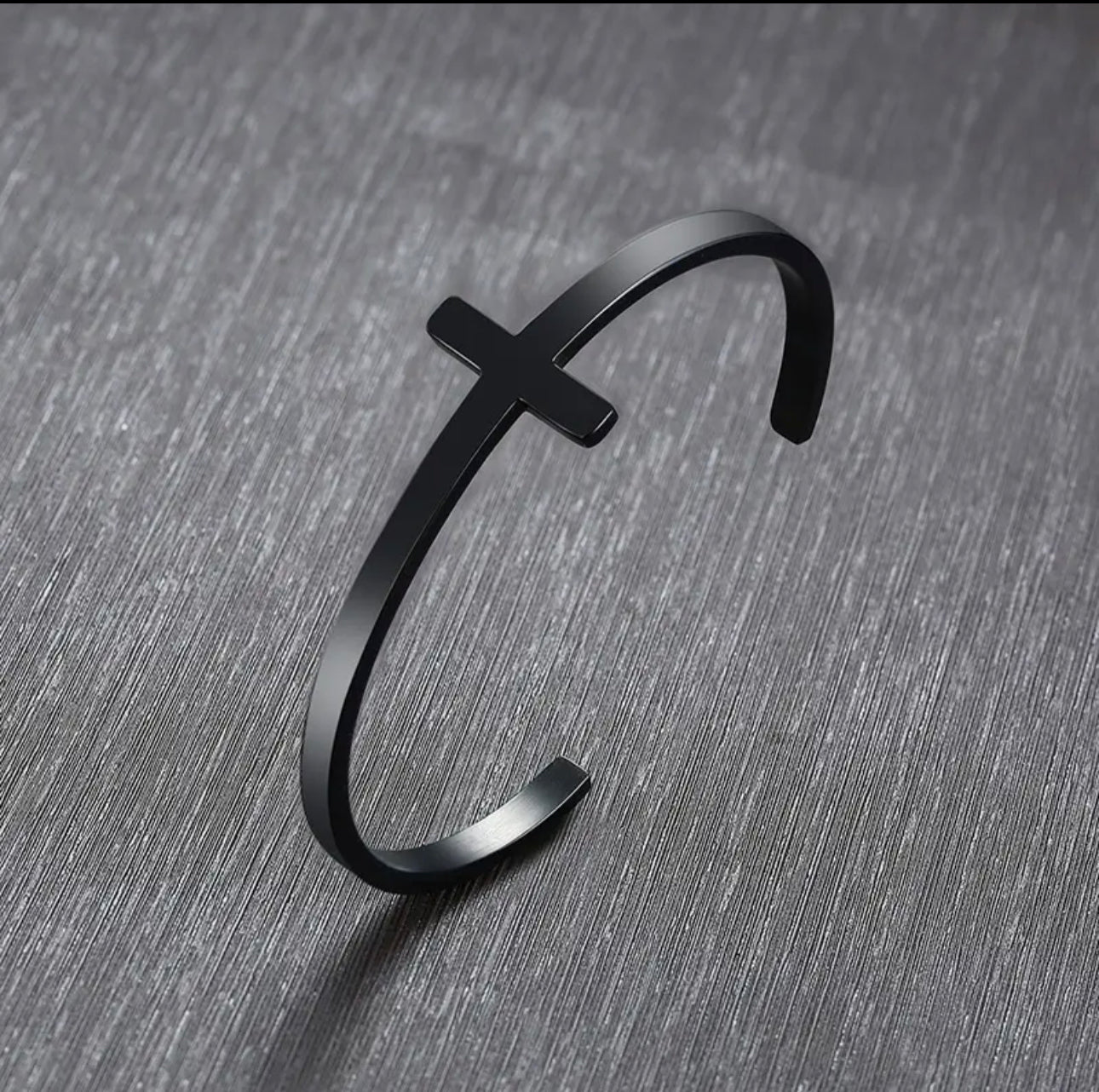 Stylish Cross Open Cuff Steel Bracelet