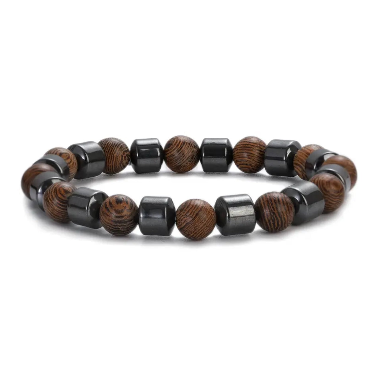 Antique Bohemian Wood Lava Beads Bracelets