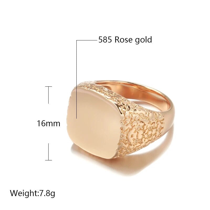 Rosegold Smooth Square Steel Signet Ring