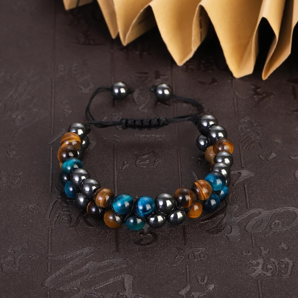 Natural Stones Braided Double Layer Bracelets